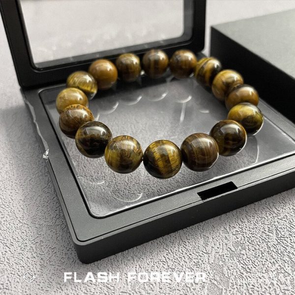 FLASHFOREVER Natural Wealth Attraction Tiger Eye Stone Bracelet for Men and Women, High End Feeling, Good Luck Bead Gift Bracelet - 图片 5