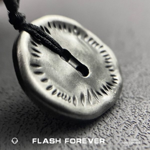 FLASHFOREVER irregular vintage round button necklace for men and women, simple retro, niche couple pendant - 图片 4