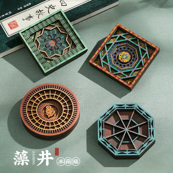 Ancient Top Ten Seaweed Well Series Wooden Magnetic Refrigerator Sticks Cultural and Creative Refrigerators Sticks Tourist Souvenirs