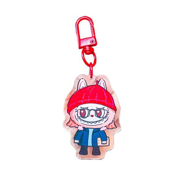 Labubu Little Sheep Keychain Cute Cartoon Acrylic Personalized Keychain Small Gift Pendant - Image 5