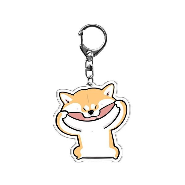 corgi Chai Dog Key Chain Dog Doll diy Cartoon Cute Double sided Acrylic Key Chain Bag Pendant - 图片 4