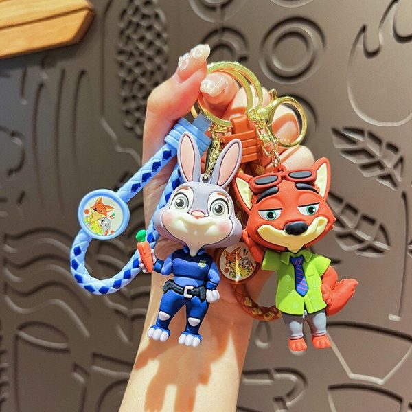 Creative Crazy Animal City Keychain Cute Cartoon Judy Rabbit Doll Couple Bag Pendant Anime Small Gift