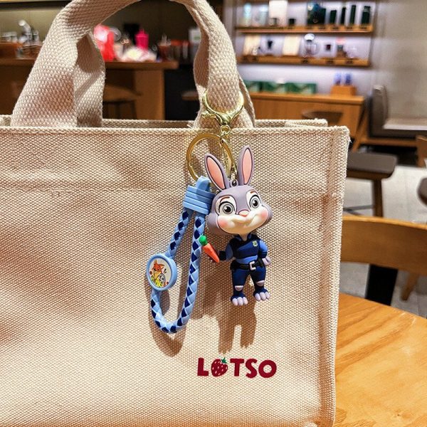 Creative Crazy Animal City Keychain Cute Cartoon Judy Rabbit Doll Couple Bag Pendant Anime Small Gift - Image 3