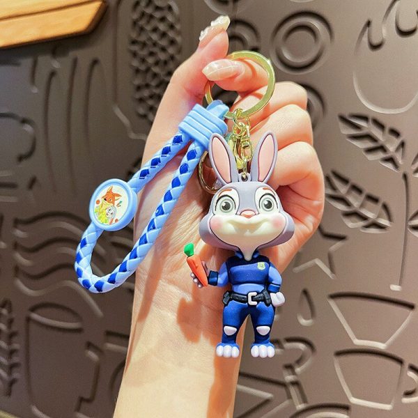 Creative Crazy Animal City Keychain Cute Cartoon Judy Rabbit Doll Couple Bag Pendant Anime Small Gift - 图片 7