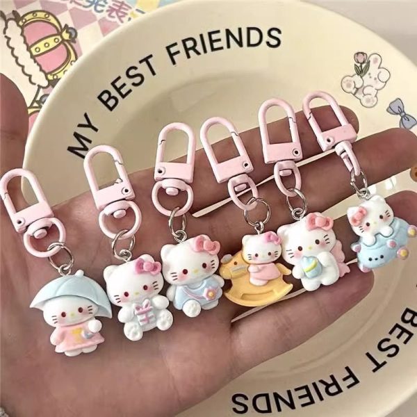 KT cat cross dressing keychain cartoon cute backpack pendant couple small gift keychain gift cute granule wholesale