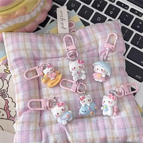 KT cat cross dressing keychain cartoon cute backpack pendant couple small gift keychain gift cute granule wholesale - Image 2