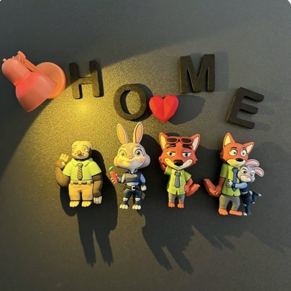 Cartoon Anime Crazy Animal City Magnetic Refrigerator Sticker 3D Personalized Magnetic Sticker - 图片 4