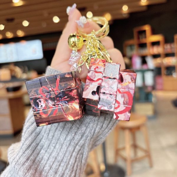 New Cartoon China-Chic Magic Boy Nezha Key Chain Rubik's Cube Small Pendant Student Puzzle Decompression Bag Small Pendant Batch - Image 2