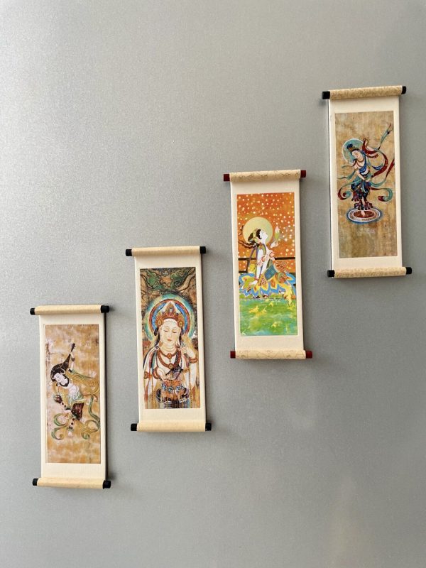 Dunhuang Cultural and Creative Dunhuang Murals Wooden Scrolls Refrigerator Sticks Magnetic Stickers Dunhuang Tourist Souvenirs - Image 3