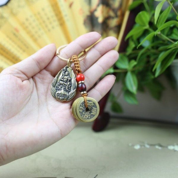 Retro Pure Copper Eight Zodiac Guardian Gods Twelve Zodiac Destiny Buddha Guardian Keychain - Image 3