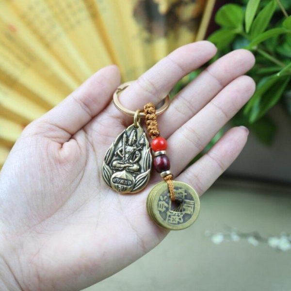 Retro Pure Copper Eight Zodiac Guardian Gods Twelve Zodiac Destiny Buddha Guardian Keychain - Image 4