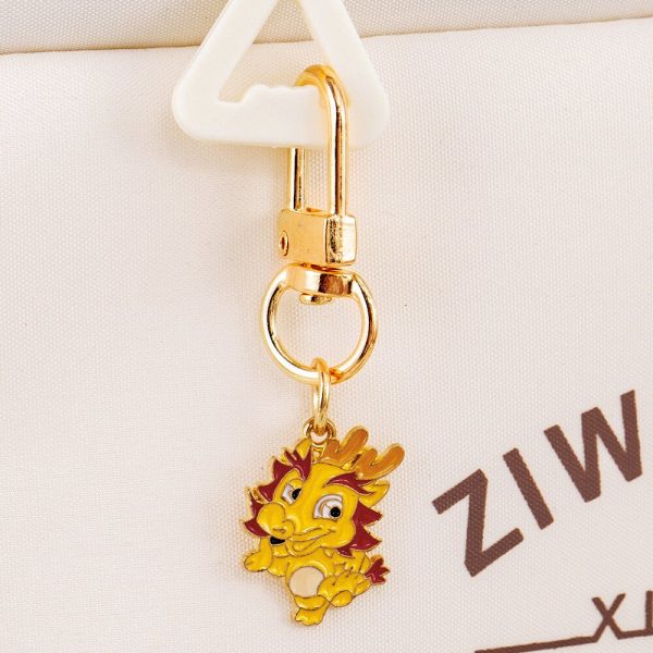 Dechen Cute Twelve Zodiac Metal Keychain Girl Heart Birthday Pendant Small Gift Cartoon Bag Decoration - Image 2