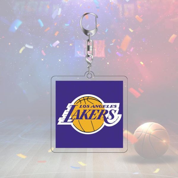 Customer gathering · NBA basketball star team logo acrylic double-sided high-definition keychain pendant 6cm Lakers, Nets, Bucks