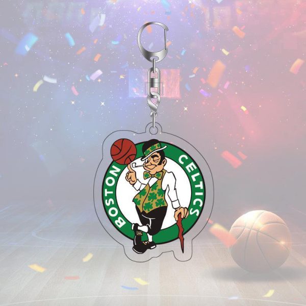 Customer gathering · NBA basketball star team logo acrylic double-sided high-definition keychain pendant 6cm Lakers, Nets, Bucks - Image 3