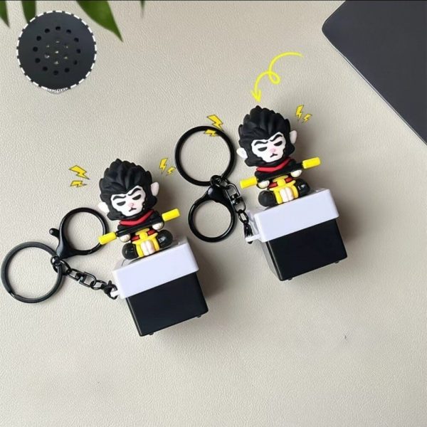 New button sound black myth Wukong keychain pendant, student backpack accessory, high-value car keychain - 图片 5