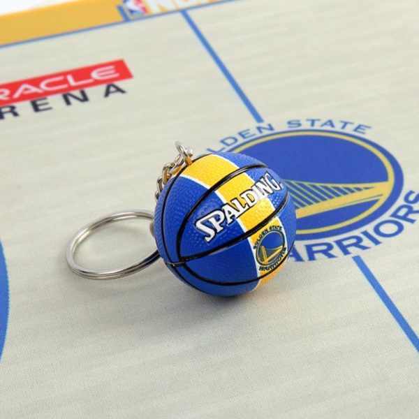 NBA Basketball Keychain Pendant Warriors Raptors 76ers Spurs Bulls Lakers Souvenir Accessories Fans Gift - 图片 2