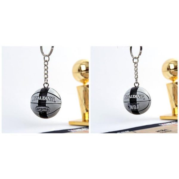 NBA Basketball Keychain Pendant Warriors Raptors 76ers Spurs Bulls Lakers Souvenir Accessories Fans Gift - 图片 6