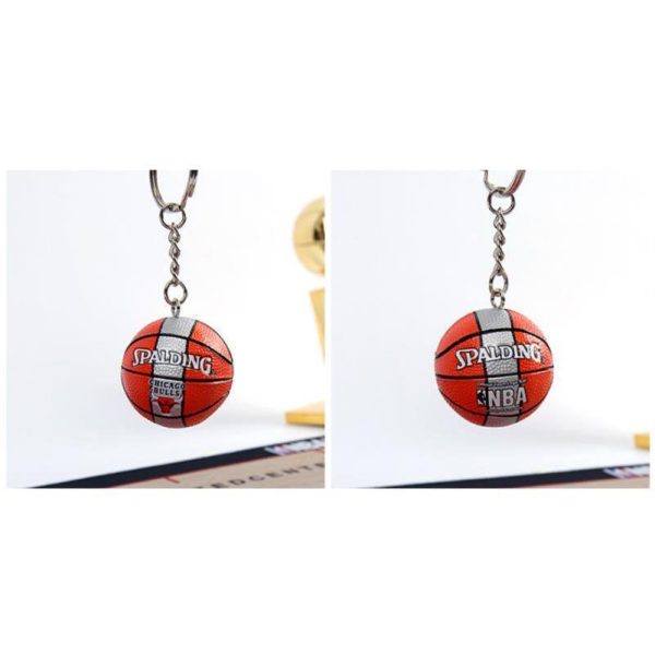 NBA Basketball Keychain Pendant Warriors Raptors 76ers Spurs Bulls Lakers Souvenir Accessories Fans Gift - 图片 7