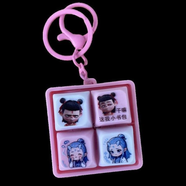 Nezha 2: The Magic Child Roars in the Sea, Boiling in the Sea, Surrounding Emojis, Glowing, Decompression, Voice Creation, Button Pendant, Keychain - Image 5