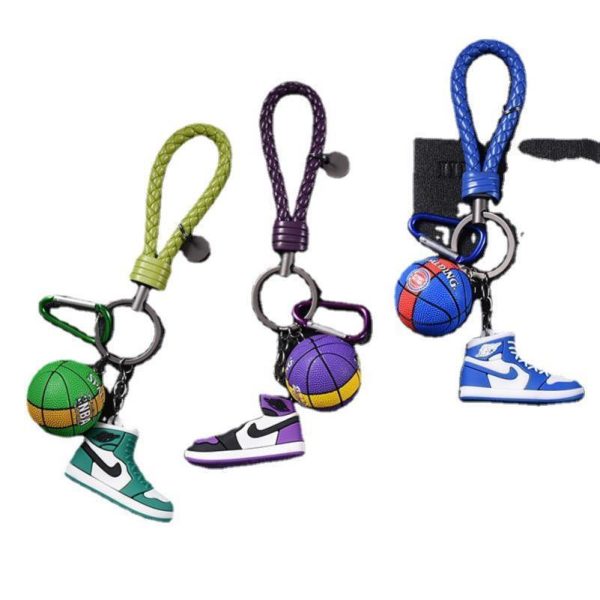 Personalized 3D Mini Sports Shoes Car Keychain Creative NBA Basketball Keychain Ring Bag Pendant Male - 图片 5