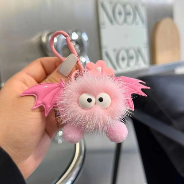 Dopamine Internet Celebrity Cute Cartoon Little Devil Doll Otter Rabbit Hair Pendant Plush Korean Edition Keychain Bag Pendant - 图片 3